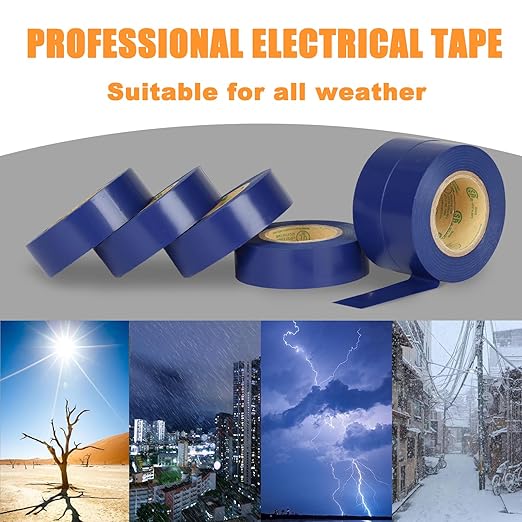 Blue Electrical Tape, UL Approved, 9 Pack 0.7in X 33ft, Industrial Grade Vinyl Insulating Tape for Improvement Electric Equipment