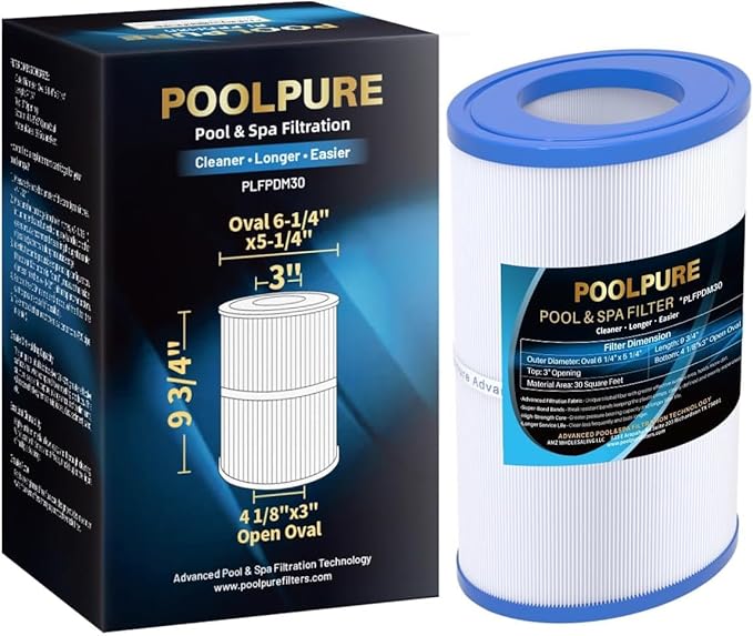 POOLPURE Oval Filter Spa Filter PDM30 for Dream Maker Hot Tubs 461269, 30 sq.ft Hot Tub Filter Cartridge 1PACK
