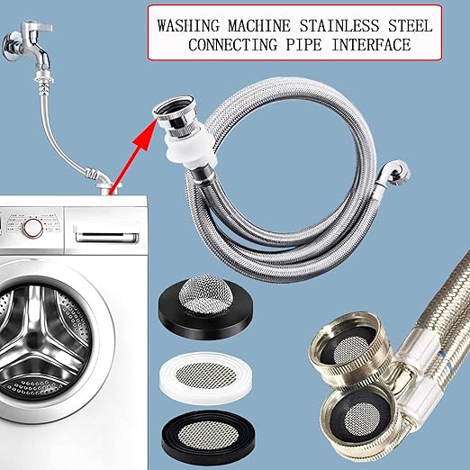 58 PCS Shower Head Garden Hose Screen Filter Gasket.Stainless Steel Water Filter Hose Washer Kit for 1/2,3/4 Inch Plumbing Faucet Screen Fittings and 5/8" Washing Machine Inlet Line Connection
