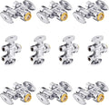 10-Pack Foskan Dual Outlet Push Fit Straight Stop Valve,1/4 Turn Straight Shut off Valve,1/2" Push Fit x 3/8" OD x 3/8" OD,Chrome Plated Brass