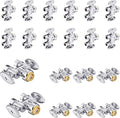 20-Pack Foskan Dual Outlet Push Fit Straight Stop Valve,1/4 Turn Straight Shut off Valve,1/2" Push Fit x 3/8" OD x 3/8" OD,Chrome Plated Brass