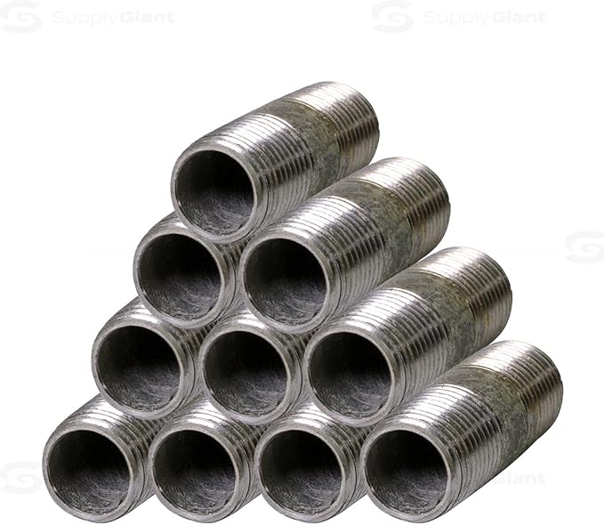 Supply Giant OQHM1440-10 Steel Nipple Pipe, 1/4'' x 4", Galvanized
