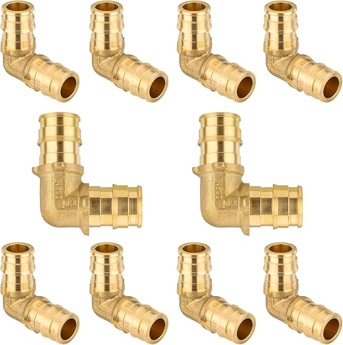 10-Pack HeSun Pex-A Fitting, 1/2 Inch Pex- A Expansion Elbow(90-Degree), Expansion Fitting 1/2" x 1/2" Elbow,ASTM F1960(PEX1960033)