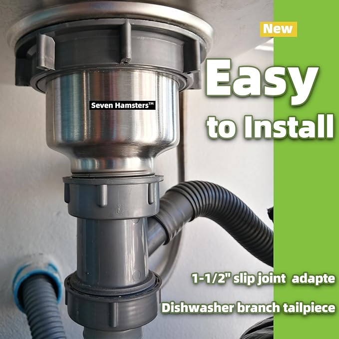 Dishwasher Drain Pipe Hose Adapter Wye, Kitchen Sink Pipe Adapter Branched Dishwasher Tailpiece Y-Shaped Strainer Connection for Tubular Drain Applications 1-1/2 Inch (Y-Shaped)