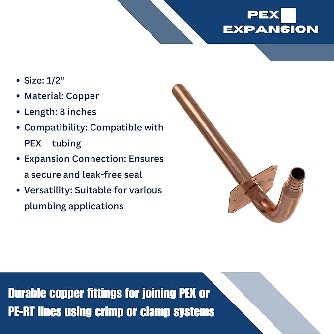 XFITTING 1/2 in Pex Stub Out Elbow with Flange, 4 in x 8 in, 2 Pieces