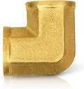 100-PCs HeSun Brass Pipe Fitting, 3/8" x 3/8" NPT Female 90-Degree Barstock Street Elbow