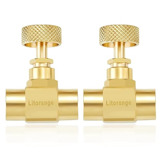 2 Pack Heavy Duty Brass Replacement Control Needle Valve 1/4" Female NPT X 1/4" Female NPT Connection