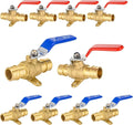 10-Pack Foskan Brass PEX-A Expansion Drop Ear Full Port Ball Valve, 1" Shut-off Valve for Hot and Cold Water Distribution(Blue and Red)