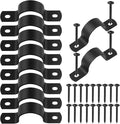 Swpeet 10Pcs 25mm Two Hole U Bracket Clamp with 20Pcs Self-tapping Screws Kit, U-Clamps, Metal Pipe Clamps, Pipe Strap Clamps, Conduit Clamps, Tension Clips for Fixing Pipe or Cable