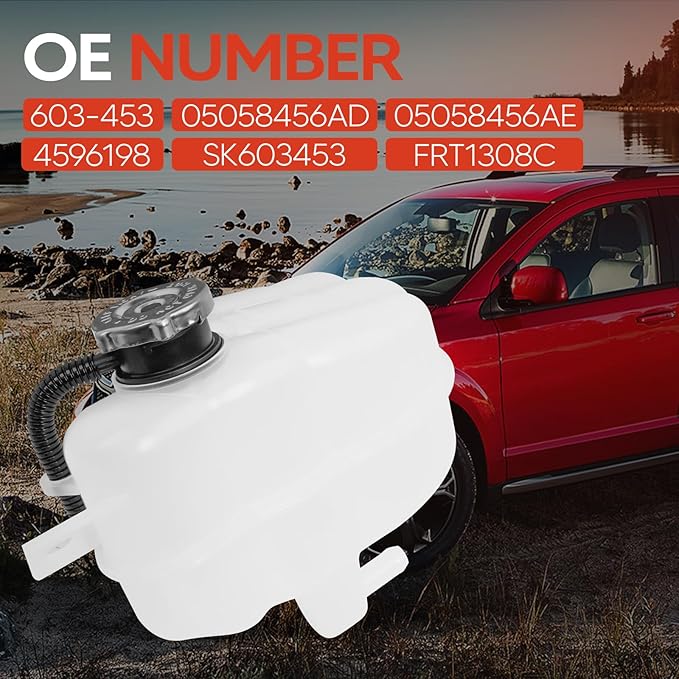 Coolant Reservoir Overflow Tank With Cap Fit for 2009-2010 Dodge Journey 3.5L Gas, 2011-2018 Journey 3.6L Gas, 2011-2019 Journey 3.6L Flex