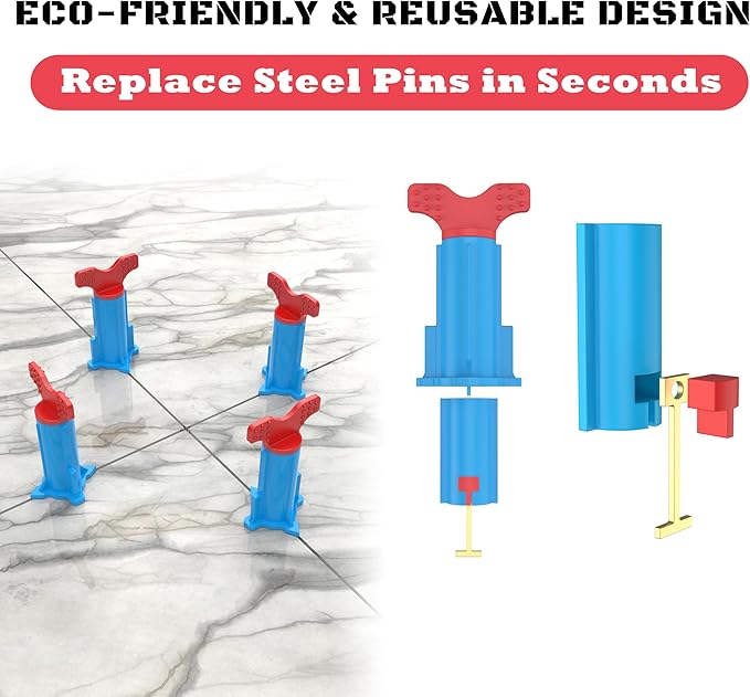 Reusable Tile Leveling System, Floor Leveler Self Leveling Compound, Tiling Tools and Accessories, Tile Tools for Installation Tile Leveler (120 Sets)