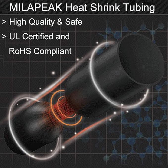 2 Pcs 1 inch (Diameter) Heat Shrink Tubing, 3:1 Adhesive-Lined Large Heat Wire Shrinkable Tube by MILAPEAK (4 Feet, Black & Red)