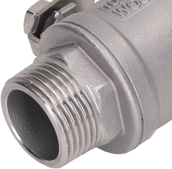 Water Shut Off Valve, Ball Valve 1in NPT Stainless Steel Ball Hose Shut Off Straight Fitting Connector for Water Oil