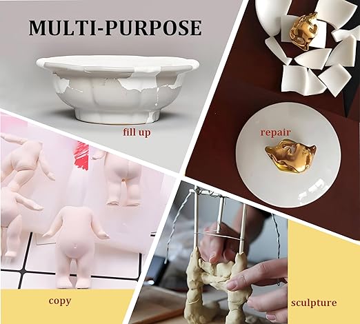 Epoxy Putty, 10oz / 280g Fast Repair Pool Putty, Multi-Purpose Epoxy Sculpt Clay for Cracks, Leak Fix, Filling - Bonding Plastic Metal Ceramic Wood Tile Glass, Waterproof, Mega Adhesion (White)