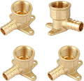 4-Pack HeSun PEX Fittings, 3/4" PEX x 3/4" Female NPT, 3/4 Inch Brass Crimp Drop Ear Elbow Fitting, ASTM F1807(PEX1807169-4)