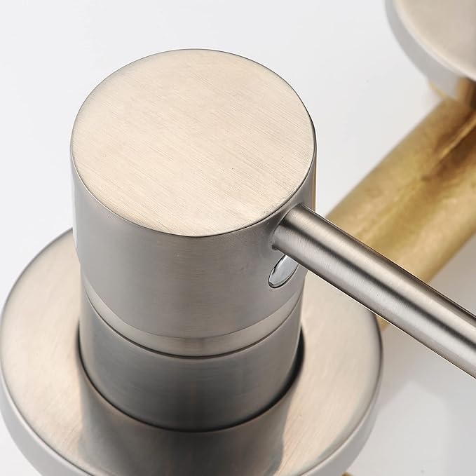 sumerain Wall Mounted Brushed Nickel Bathroom Sink Faucet Lavatory Faucet Left-Handed Design