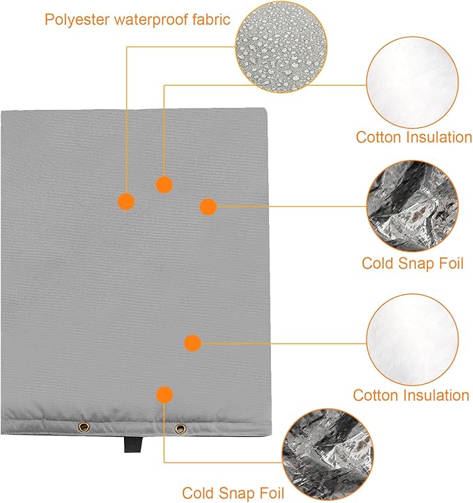 Insulated Backflow Preventer Pouch - Outdoor Pipe Insulation for Winter, Well Pump & Sprinkler Valve Protection