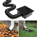 Low Profile Catch Basin Drain Kit Downspout Extender, 9"×9" Catch Basin Gutter Downspout Extensions with 2.56" ID Flexible Pipe, Pipe Stretched Length 5ft, Protect House Foundation
