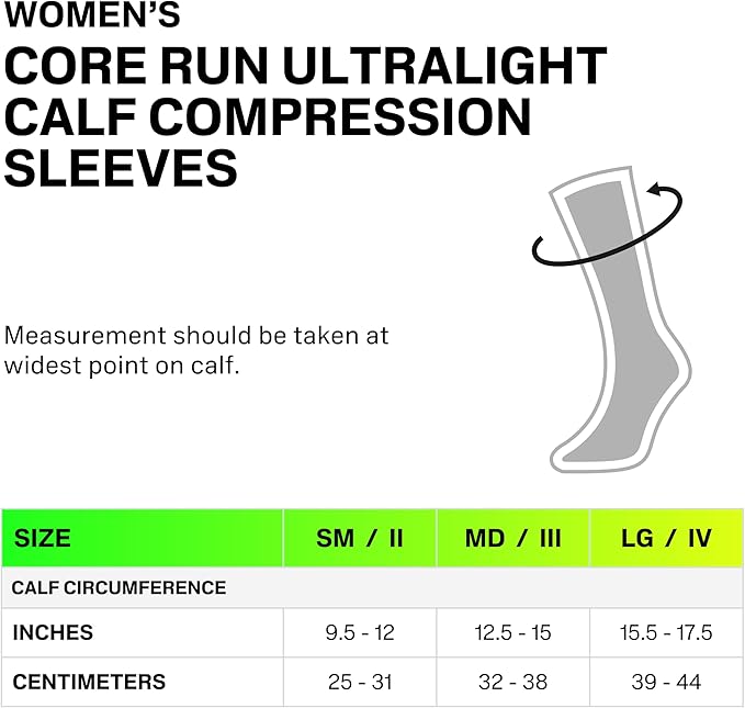 CEP Womens Core Run Ultralight 20-30 mmHg Calf Sleeves – Performance Compression Support, Quick-Dry for Running