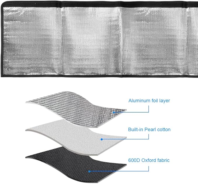 Picowe 3 Layer 97x12 Inch HVAC Copper Pipe Insulation Cover, 600D Oxford HVAC Line Set Wrap Outdoor AC Pipe Insulation Cover, Waterproof Copper Pipe Protection for Air Conditioner Line Insulation