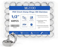 1/2 inch Pex Clamps 60pcs Pex Crimp Rings Single Ear Hose Clamps Stainless Steel Pex Fittings Cinch Clamp Ring for PEX Pipe Tubing