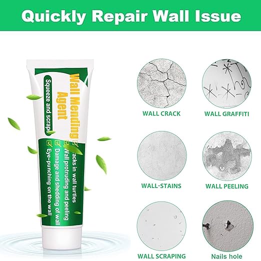 Drywall Repair Kit, 2 Pack Spackle Wall Repair Patch Kit with Scraper, Quick and Easy Solution to Fill The Holes of Home Wall, Plaster Dent Repair and Wood Scratch Repair