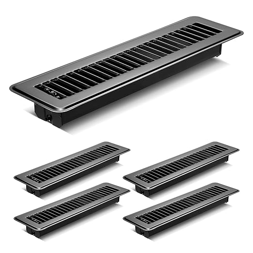 4PCS Floor Vents Floor Registers 2x12 Inch, Heavy Duty Metal Hot Air Vent Covers 2x12 Inch with Rust-Proof Finish for Home Heater Floor Vent Grilles and Vents