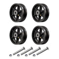 6" X 2" Sliding Gate Rollers, （2 Pack）Cast Iron V Groove Wheel with Roller Bearing, Heavy Duty Metal Wheel-1000 lbs Capacity, Industrial Sliding Gate Wheels for Metal Gate, Black