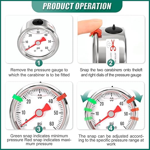 0-60psi Stainless Steel Glycerin Liquid Filled Pressure Gauge 1/8" NPT 1.5" Face Dial, Center Back Mount, for Water, Oil and Air Pressure Testing (with Range Mark Pointer)
