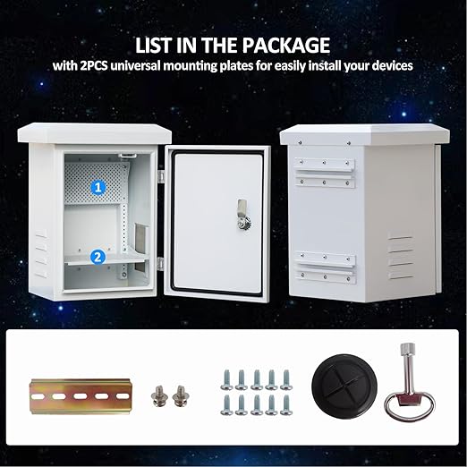 Electrical Box, Steel Electrical Enclosure, IP Waterproof Box for Outdoor Electronics, NEMA Outdoor Enclosure, Projector Box Enclosure for Electronics (16x12x10)