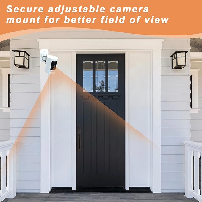 3Pack Camera Wall Mount,Compatible with R-ing Outdoor Cam Plus/Stick Up Cam Battery/Plug-in/Pro/Indoor Cam(1st Gen),360 Degree Adjustable No Drilling Mount for Outdoor Indoor Cameras,White