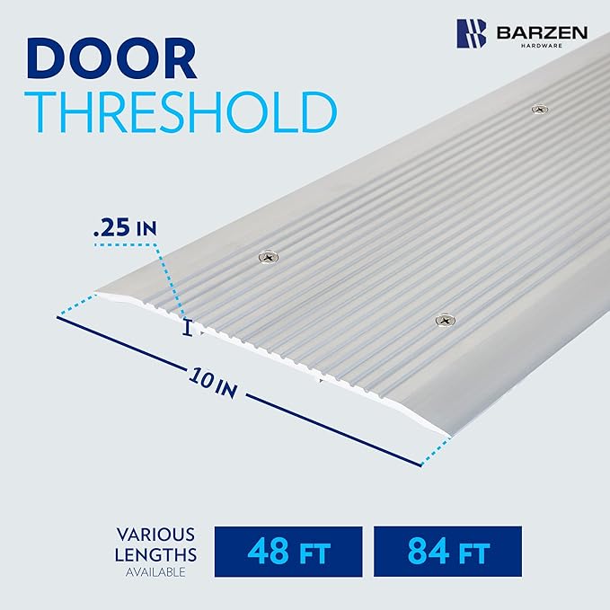 Premium Door Threshold - Door Saddle Flat Utility ADA Wheelchair Compliance - See More Options - Aluminum, 10" Wide x 36" Long