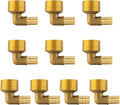 (Pack of 10) EFIELD Pex 3/4 inch x1/2 inch Male NPT Threaded Elbow Barb Crimp Brass Fittings, ASTM F1807,(PEX1807101)