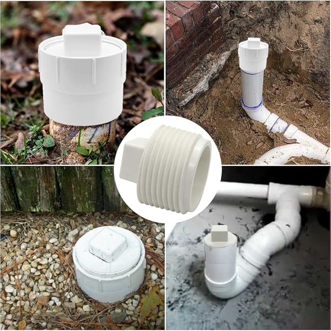YSIL 1 Pack 2-1/2" Sewer Cleanout Cap NPT Cleanout Plug Male Adapter Male Threaded Pipe End Cap for Drain Pipe