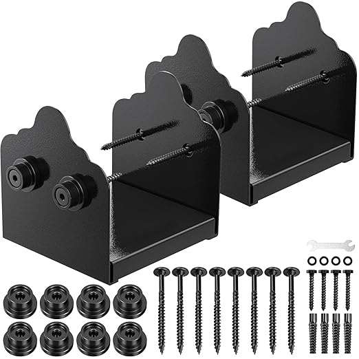 6x6 Post Base, 2Pcs Stainless Steel Adjustable Post Anchor Bracket (Internal 5.5 x 5.5), Adjustable Post Base for Pavilion Deck Porch Handrail Railing Support Decorative Anchor Plate