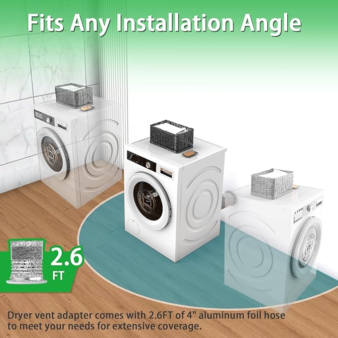 Magnetic Dryer Vent Connector -Quick Connect Coupling,ABS Rust-Proof Housing,Airtight 4" Kit for Tight Spaces-Laundry Room,Closet,Apartment-Quick Snap Installation,Easy Clean