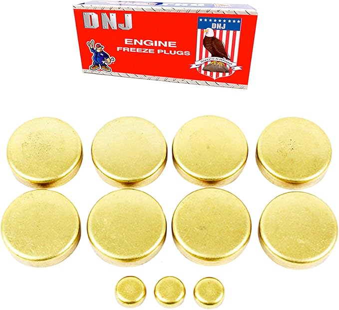 DNJ FPS1143 Brass Freeze Plug Set for 1995-2010 Chrysler, Dodge, Eagle, Plymouth 300, 300M, Avenger 3.5L V6 24V SOHC 3497cc