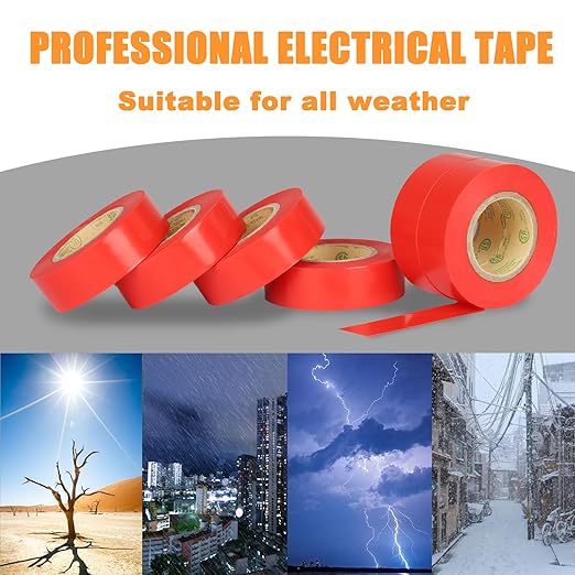 Red Electrical Tape, UL Approved, 9 Pack 0.7in X 33ft, Industrial Grade Vinyl Electrical Insulating Tape, Electric Tape for Improvement Electrical Equipment