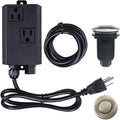 Garbage Disposal Air Switch Kit Dual Outlet Sink Top Waste Disposal Stainless Steel Brushed Nickel On/Off Air Button Food and Waste Disposals Part by Etoolcity