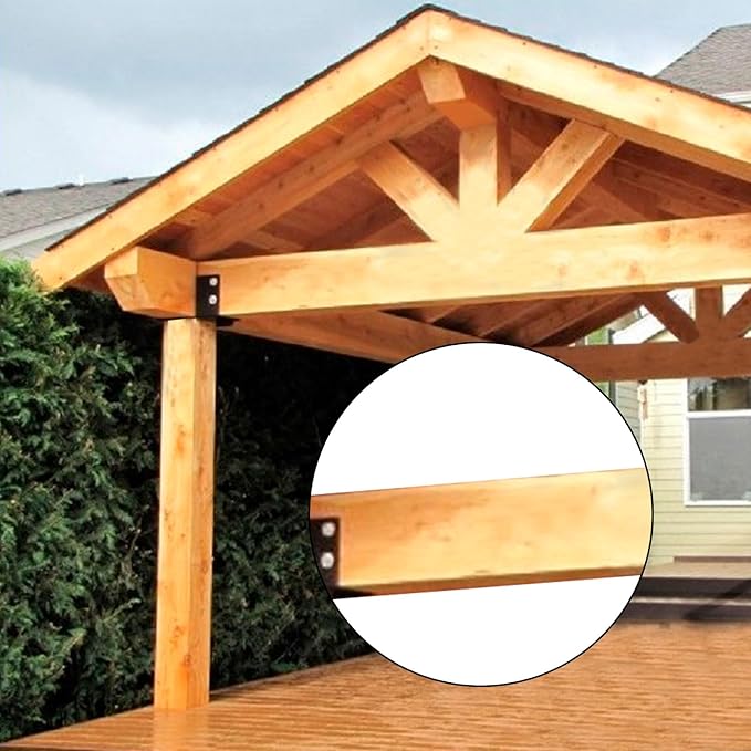 Concealed Joist Hangers, 12 pcs of 2"x4" Outdoor Trim Concealed Flanges with Screws, Q235B Steel Powder Coated Outdoor Mount Joist Hanger for Beam, Swing, Handrail, Fence