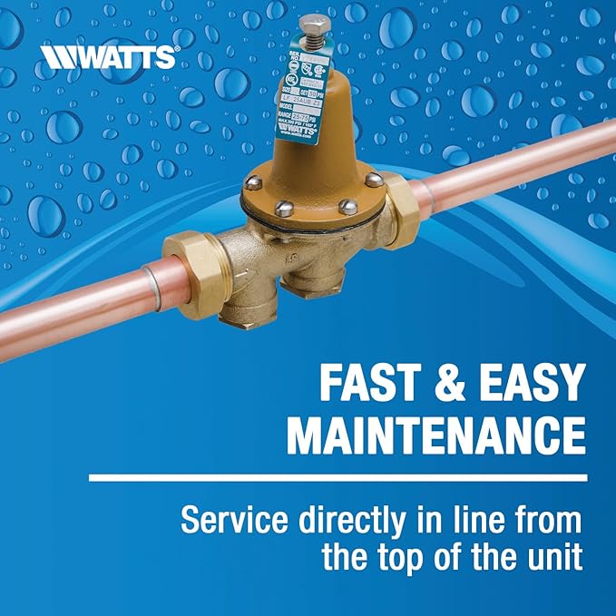 Watts LF25AUB-Z3 Water Pressure Reducing Valve NPT Female Union x NPT Female, Polymer Seat, 3/4 Inch