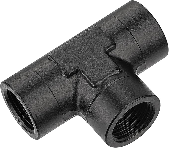 EVIL ENERGY 3/8 NPT Female Tee Fitting Adapter T Union Aluminum Black