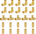 SUNGATOR 25-Pack 1 Inch PEX Fittings, Elbow(10) Tee(5) Coupling(10), No Lead Brass, Pex Fittings 1 Inch Assortment, UPC, NSF Certified