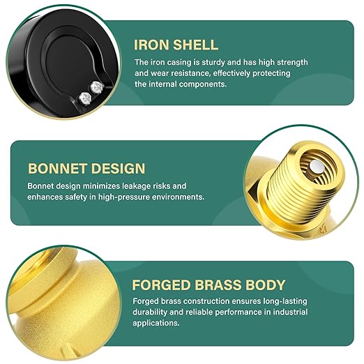 0-15PSI Air Test Pressure gauges, 2" Double Graduated Dial, 3/4" FNPT Forged Brass Bell Shape Body Assembly, 1/8" NPT Air Bleeding Valve, for Pressure Testing on Home Gas Line