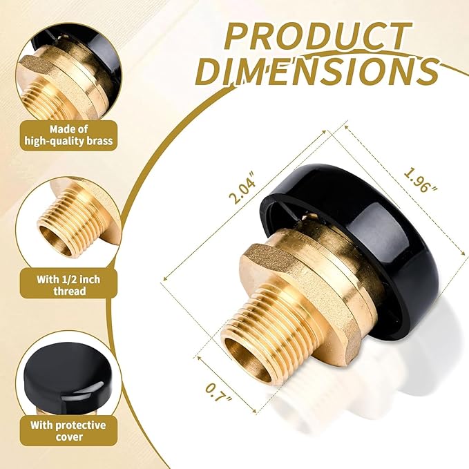 NBPLUS Vacuum Relief Valve 1/2 Inch, Low Profile Vac Breaker Valve Compatible with Watts LFN36-M1 Water and Heater Tanks, Brass Leak Proof