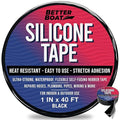 Better Boat Black Heavy Duty Silicone Tape, Self-Fusing Rubber Hose and Plumbing Water Pipe Repair Seal, Coax Electrical or Waterproof Tape for Leaks, 40ft