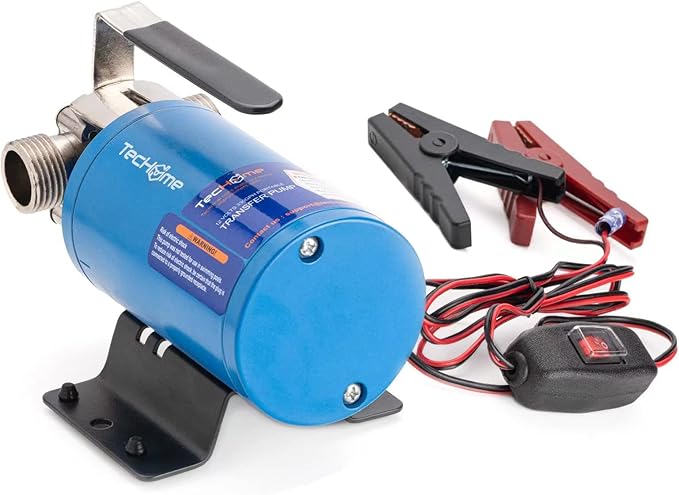 12V Portable Electric Utility Water Transfer Pump, with ON/OFF Switch and Suction Hose Kit.