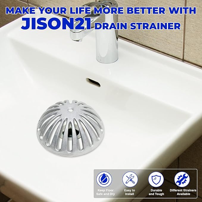3 Pack Floor Sink Strainer Floor Drain Strainer Heavy Duty Aluminum Dome Sink Drain Strainer Floor Drain Cover for Kitchen, Bar, Outdoor Garden or Bath 5-1/4" Diameter x 2-1/4"H