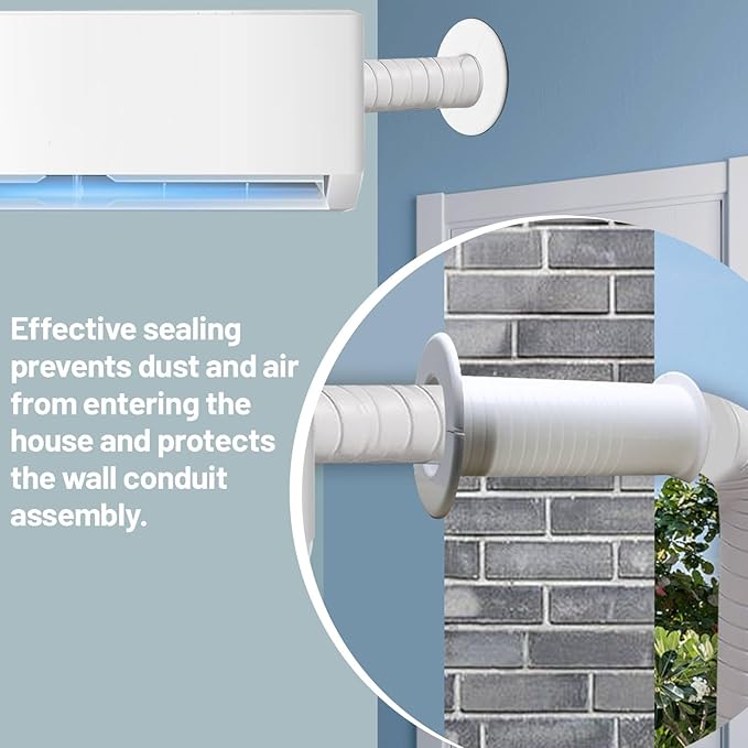 Mini Split Wall Sleeve,2.76"ID AC Sleeve Through The Wall,Mini Split AC Sleeve Trough the Wall Pipe Accessories(7.87inches Length)