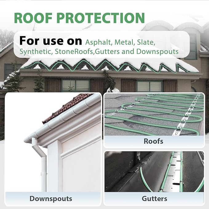 HEATIT Heat Tape for Water Pipes, Self-Regulating Heat Tape for Metal And Plastic Home Pipes, Outdoor Heater For Pipes ETL Certified 120 V 28FT